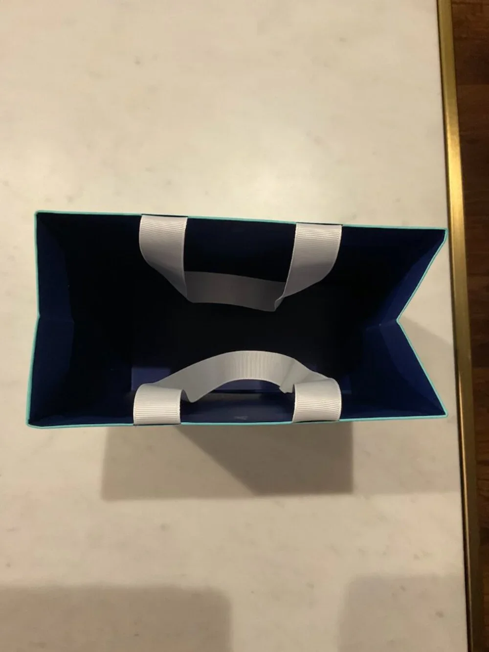 Authentic Tiffany & Co. Empty Paper Shopping Bag Ribbon Handles